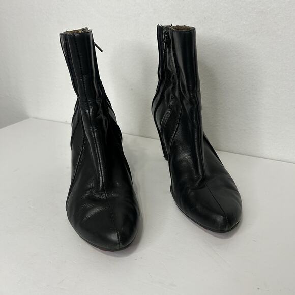 TSUBO Womens Black Leather Heel Ankle Boots US 8.5 - Picture 3 of 8